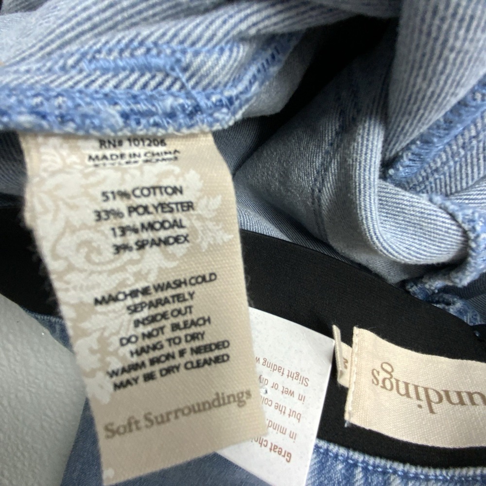 Soft Surroundings Light Wash Ankle Legging Jeans Blue Pull On Size M 10-12 - Picture 10 of 12